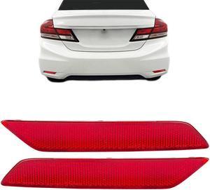 Yassdwbn 1 Pair Rear Bumper Brake Lights Reflector For Honda Civic sedan 9th Gen 2013 -15