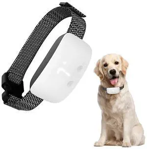 Rechargeable Anti-Barking Dog Training Collar  with Sound & Vibration Control - White