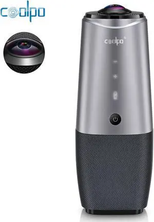 COOLPO AI HUDDLE PANA - 360 DEGREE MEETING PRO 1080P AUTOMATIC VIDEO CONFERENCING CAMERA, 4k camera with Microphone,15 ft Voice Pickup, USB Plug and Play, Conference Webcam for Zoom Skype Hangout