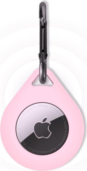 1 Pack Premium Silicone Airtag Apple Case, Airtag Keychain Holder, Anti-scratch Protective Cover, Anti-fall Airtag Accesseries, Protective Sleeve Cover Shell for Apple Airtag (Pink)