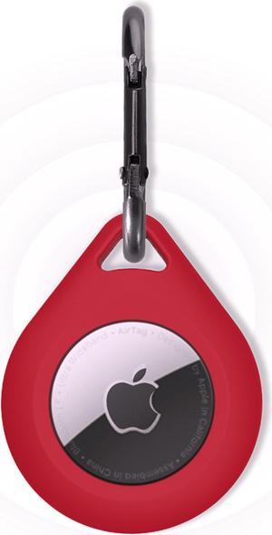 1 Pack Premium Silicone Airtag Apple Case, Airtag Keychain Holder, Anti-scratch Protective Cover, Anti-fall Airtag Accesseries, Protective Sleeve Cover Shell for Apple Airtag (Wine Red)