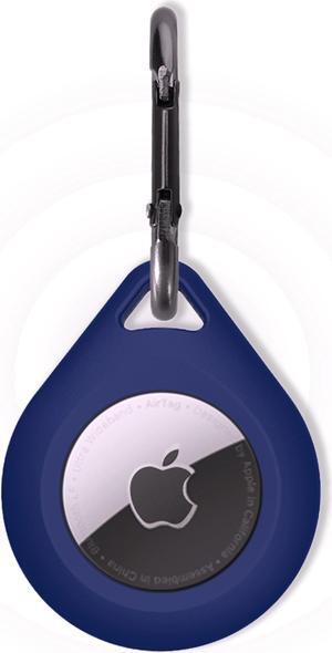 1 Pack Premium Silicone Airtag Apple Case, Airtag Keychain Holder, Anti-scratch Protective Cover, Anti-fall Airtag Accesseries, Protective Sleeve Cover Shell for Apple Airtag (Navy Blue)