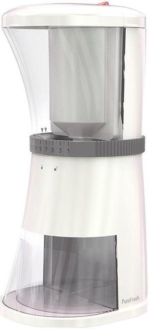 Purefresh Pro Portable Electric Coffee Grinder, washable Coffee Grinder, 17-Kind Adjustable Coarseness, Precision Ceramic Knife, Taiwan-made (Professionals) Pearl White