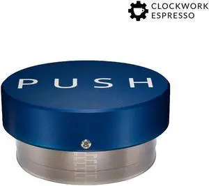 Clockwork Espresso PUSH Coffee Tamper with Base Ø 58mm Leveler Distributor Coffee Tool for Espresso Dark Blue