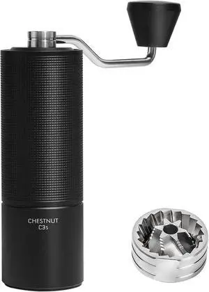 TIMEMORE Chestnut C3S Manual Coffee Grinder, Hand Coffee Grinder with Adjustable Grind Setting, Stainless Steel S2C Conical Burr Coffee Grinder, for Espresso to French Press(Black)