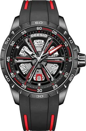 DEESIO Automatic Watch for Men, 43mm Automatic Mechanical Watch for Men 50 Meter Diving Depth Sport Luminous Sapphire Mens Watch Calendar Luxury Fashion Waterproof, Mechanical Watch