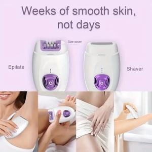 Lairlux 2 in 1 Rechargeable Electric Epilator - Silky Smooth Hair Removal Device, Shaver for Women with Easy Hair Removal, Exfoliating and Smoothing Skin Experience