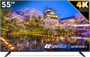 SANSUI ES55S1UA, 55 inch UHD HDR Smart TV with Google Assistant (Voice Control), Screen Share, HDMI, USB