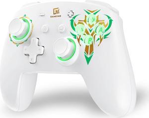GAME'NIR Holy Sword White Wireless Switch Controller, Switch Pro Controller for Switch/Switch Lite/Switch OLED with Dual Motor, LED Light, Programmable Combo, Button Memory, Turbo Function