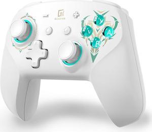 GAME'NIR Fantasy Shield Black Wireless Switch Controller, Switch Pro Controller for Switch/Switch Lite/Switch OLED with Dual Motor, LED Light, Programmable Combo, Button Memory, White w/NFC