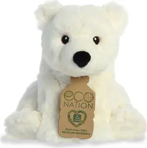 Aurora® - Medium White Eco Nation - 9.5" Polar Bear - Eco-Friendly Stuffed Animal