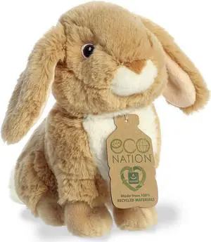 Aurora® - Small Brown Eco Nation - 9" Lop-Eared Rabbit Tan - Eco-Friendly Stuffed Animal