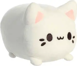 Aurora® - Small White Tasty Peach® - 7" Custard Meowchi - Enchanting Stuffed Animal