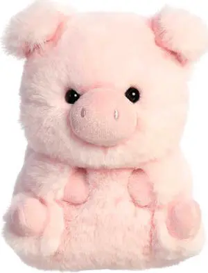 Aurora® - Mini Pink Rolly Pet - 5" Prankster Pig - Round Stuffed Animal
