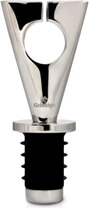 Gdesign Wine Bottle Stopper made in Solid Stainless Steel Contemporary Design, Gift Pack