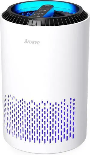 Air Purifiers for Bedroom Home, Air Purifier For Smoke Pollen Dander Hair Smell Air Cleaner with Sleep Mode Speed Control For Bedroom Office, MK01- White(Available for California)