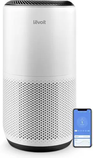Air Purifiers for Home Large Room Up to 1980 Ft² in 1 Hr With Air Quality Monitor, HEPA Sleep Mode, Auto Mode, Smart WiFi, 3-in-1 Filter Captures Pet Allergies, Smoke, Dust, Core 400S-P, White