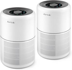 2 Pack Air Purifier for Home Bedroom with H13 True HEPA Filter for Smoke, Smokers, Dust, Odors, Pollen, Pet Dander | Quiet 99.9% Removal to 0.1 Microns | White Available for California
