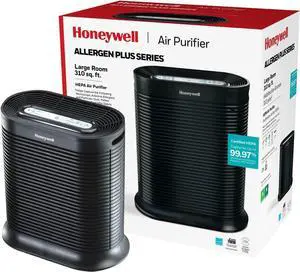 AllergenPlus HEPA Air Purifier, Airborne Allergen Reducer for Large Rooms, Reduces Allergens, Smoke, Wildfire Smoke, Pollen, Pet Dander and More, Black, HPA200