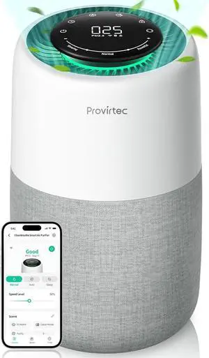 Air Purifier for Home Bedroom, HEPA Air Purifier with PM2.5 Air Quality Monitor, 5-Stage Filtration Smart Air Purifiers for Home Pets with Quiet Sleep Mode, 10 Speeds, Covers up to 916 Ft²