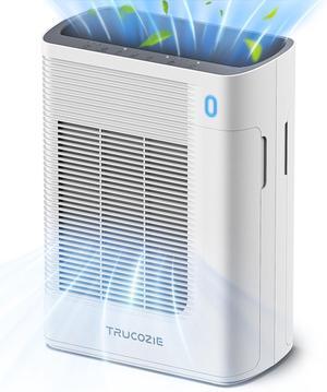 Air Purifier for Home Large Room Bedroom Up to 1937 Ft² in 1 Hr With Double-sided Air Inlet, Air Quality and Light Sensors, HEPA Sleep Mode for Allergies, Dust, Smoke, Pet Hair, White