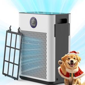 Air Purifier for Home Up to 2300ft² with H14 True HEPA & Double-Sided Intake | Washable Pre-Filter & Air Quality Sensor | 22dB Ultra Quiet for Bedroom | Allergen/Dust/Smoke/Pet Dander