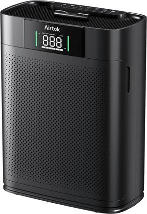 Air Purifiers for Home Large Room Up to 1300 Ft², with Air Quality Monitor PM2.5HEPA Sleep ModeAromatherapy for Allergies, Pet Hair, Pollen in Bedroom, AP2301, Black