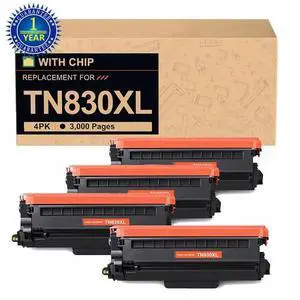 4PK TN830 XL Toner Cartridge for For Brother TN830XL DCP-L2640DW HL-L2405W L2480