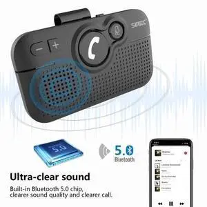 Handsfree Bluetooth Car Kit for Cell Phone, Wireless Bluetooth Speaker for Ca...