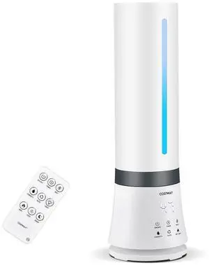 ARLIME Humidifier for Bedroom, 2.4 Gallon, Auto Shut-off, 3 Mist Levels, 12 Timer, Night Light, Top Fill Warm & Cool Mist Humidifier for Home Office, Dorm, RV