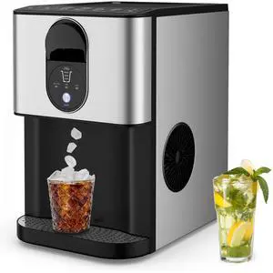 ARLIME Nugget Ice Maker Countertop, 56 lbs/24 H Pepple Chewable Ice Making Machine w/Self-Cleaning System, Self-Dispensing Pellet Ice Machine w/ 0.63 gal Water Tank for Home Kitchen Party