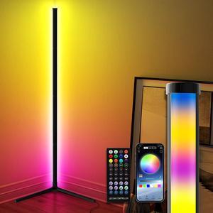 RGB Corner Floor Lamp for Gaming Room, 65.3 Dimmable LED Modern Floor Lamp  with Adjustable Height/ Brightness/ Speed, Music Sync, APP, Remote Control,  Color Changing Light for Home, Disco, Club, etc. 