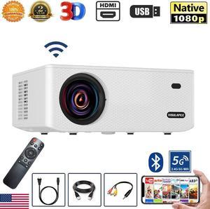 4K Projector 65000LMS 1080P 3D 5G WiFi Bluetooth Video Home Theater 250" Display
