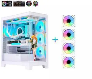 Sama Neview 2351 White Dual USB3.0 Type C Tempered Glass ATX Mid Tower PC Case