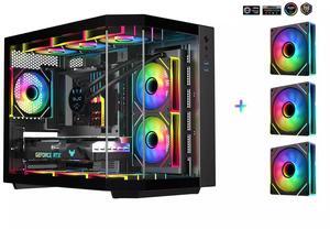 Sama 2771 Black Dual USB3.0, Tempered Glass Micro-ATX Tower Gaming Computer Case