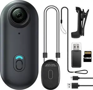 128GB FHD 1080P Mini Body Camera, Wearable Action Body Cam, Thumb Size Hands Free Recording Body Worn Camera, Premium Portable Camcorder Mount Anywhere for Work, Travel, Pet Walking (Black)