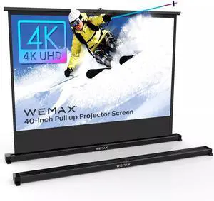 WEMAX 40" Portable Projector Screen HD 16:9, Foldable Tabletop Pull-Up Stand Opened box