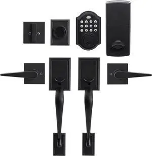 GUA OYH Double Door Lock Set Door Handle Sets Entry Door Locksets with Keypad