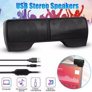 Stereo Sound Mini External USB Computer Speakers Laptop Tablet Clip-on Soundbar