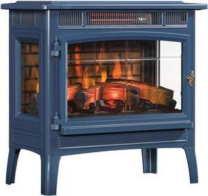 duraflame Freestanding Electric Fireplace Stove Heater with 3D Flame Effect for 1,000 Sq. Ft. Room, Navy