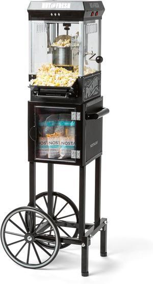 Nostalgia Popcorn Maker Machine - Professional Cart With 2.5 Oz Kettle Makes Up to 10 Cups - Vintage Popcorn Machine