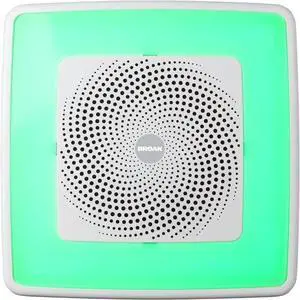 Broan-NuTone SPK110RGBL ChromaComfort Bathroom Exhaust Fan with Sensonic Bluetooth Speaker and LED Light, White
