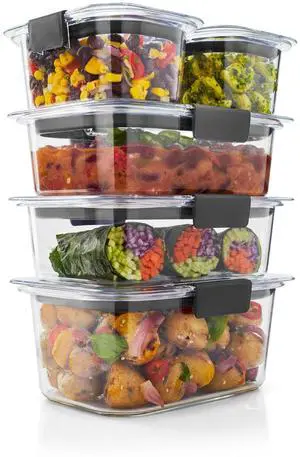 Rubbermaid Brilliance 10-Piece Set, Leak-Proof and Clear Food Storage Containers