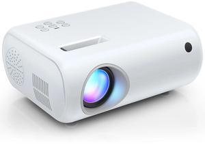 Mini Projector, Portable Projector Portable Outdoor Projection for iOS/Android/PS5 White