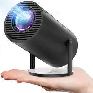 Projector 4K 1080P Support, Mini Projector Smart for Movie Projection Compatible with Phone Black