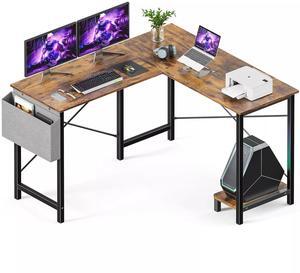 50 Inch L Shaped Desk Computer Reversible Corner Table for Home Office Rustic