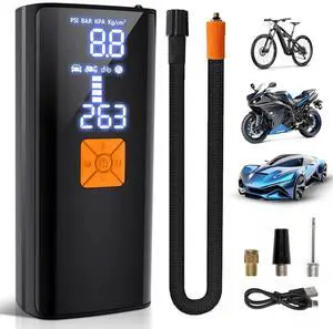 Tire Inflator Portable Air Compressor, Air Pump for Car Tires with Tire Pressure Gauge 150 PSI
