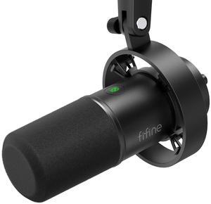 FIFINE K688 USB/XLR Studio Dynamic Microphone for Music Recording,Vocal Voice,Podcast with Monitor,Black