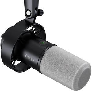 FIFINE XLR/USB Dynamic Microphone for Computer PC, Podcast, Studio Recording, Music Record with Monitor, Gain Control, Mute-K688
