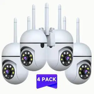 4pcs WiFi Security Camera, YI Smart/YI IoT APP, 1080P Ultra HD Dome Camera With PTZ Technology, Wall Hanging, App Control, Audio Motion Alerts, LED Night Vision, Outdoor Use, Non-Waterproof, With USB